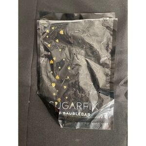 SUGARFIX by BaubleBar Black Velvet Face Mask Gold Heart Embellished Reusable